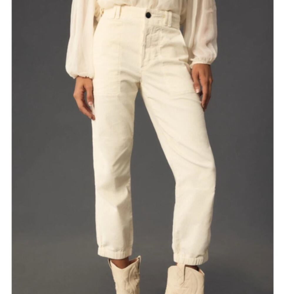 Citizens of Humanity Agni Corduroy Joggers 27 Cream Utility Crop Patch Pocket